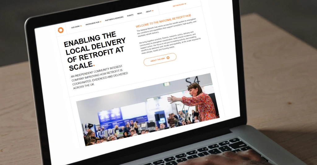 Image of a laptop with the new NRH website on the laptop screen